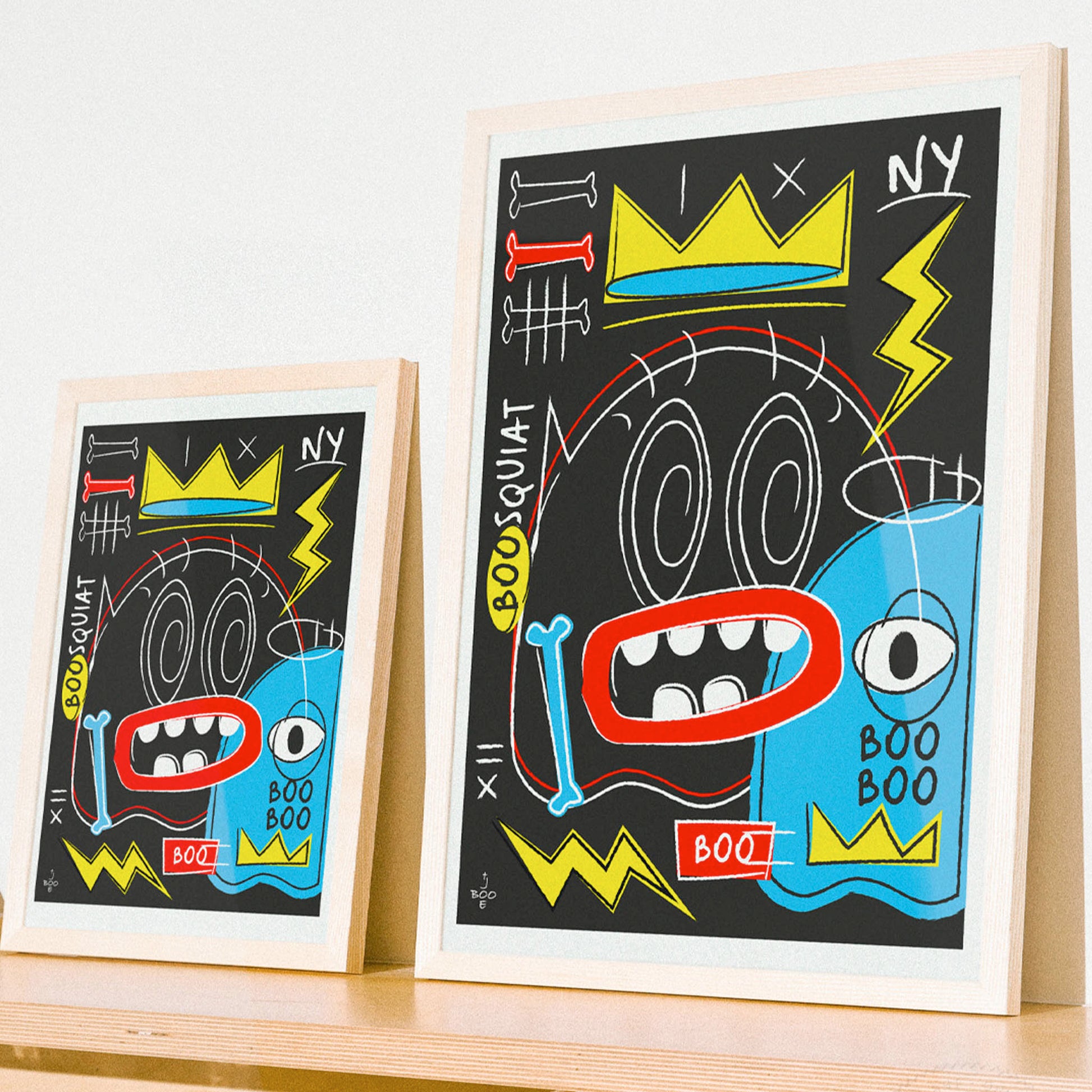 Affiche Boosquiat encadrée - Collection New York - Série A Nod to Artist - Boo Joe